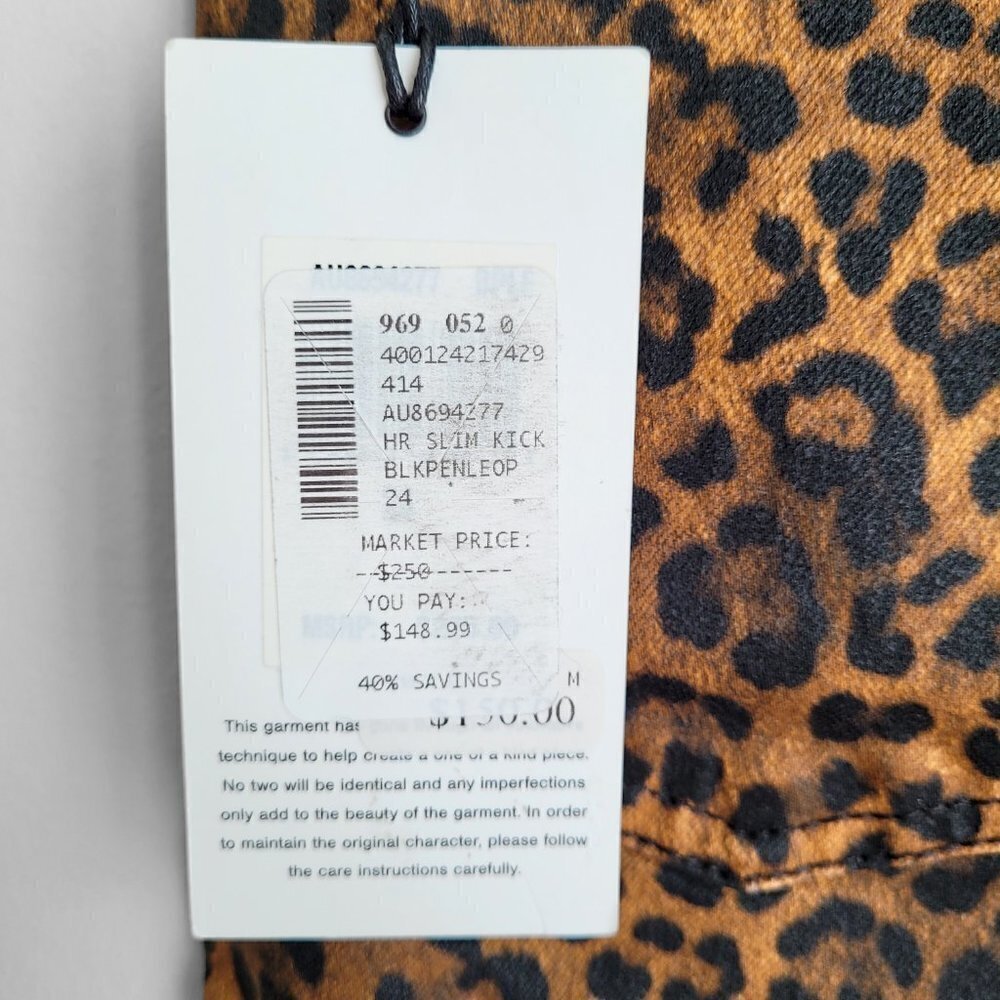 NWT 7 For All Mankind Leopard-Print High Rise Slim Fit Kick Flare Cropped Jeans - Picture 13 of 16